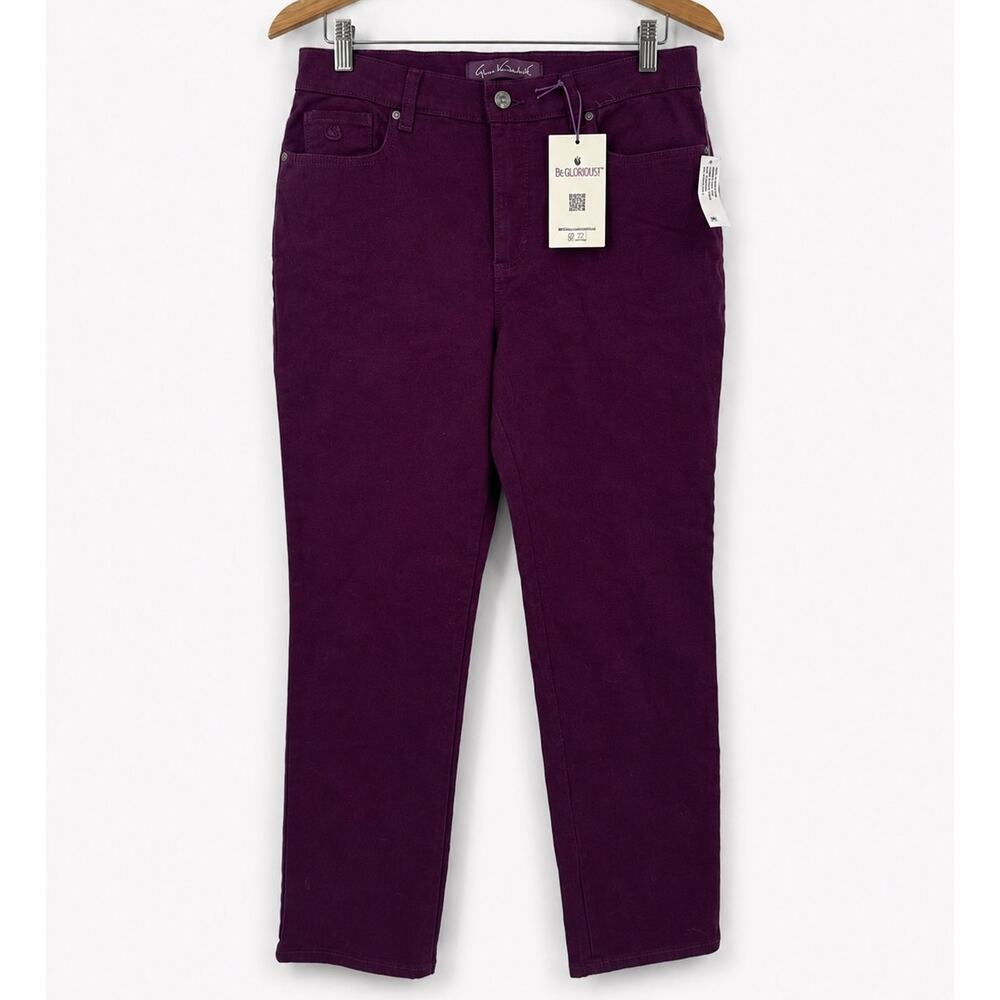 Gloria Vanderbilt Amanda High Rise Tapered Jeans Plum Purple Womens Size 10 NWT
